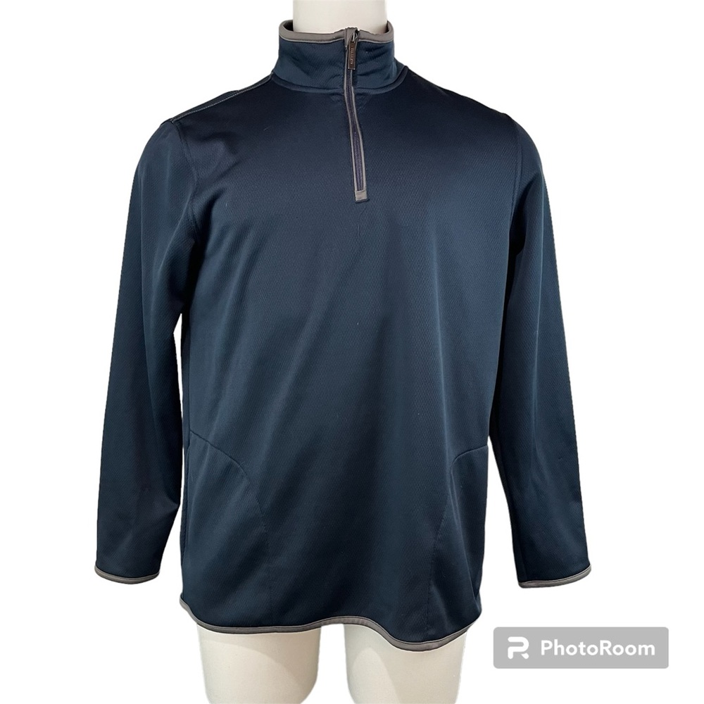 Van Heusen Traveler Men’s Blue/Gray 1/4 Zip Jacket With Pockets Sz L